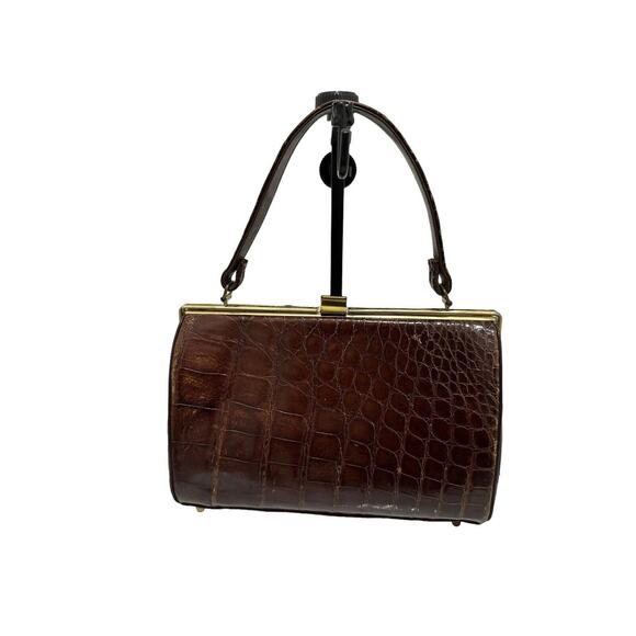Vintage Mid-Century Mayer Newman New York Genuine Alligator Clutch Purse Handbag - Picture 4 of 8